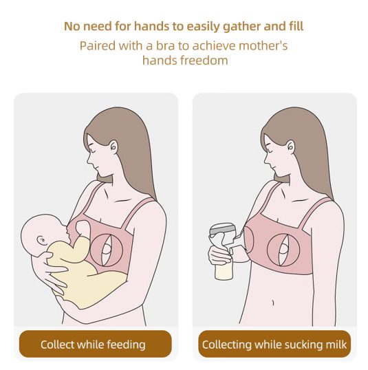Portable Silicone breast feeding bra Hand-Free Wearable Breast Pump Manual Breast Milk Collector for Baby & Kids Dining - Image 4