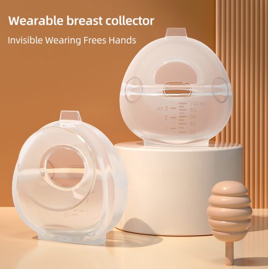 Portable Silicone breast feeding bra Hand-Free Wearable Breast Pump Manual Breast Milk Collector for Baby & Kids Dining