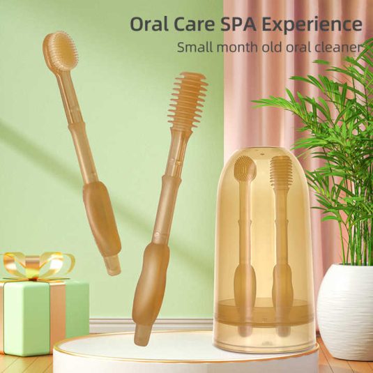 Soft Silicone Baby Toothbrush with Bristle Tongue Scraper Infant and Toddler Oral Care Cleaning for kids products Supplies - Image 4