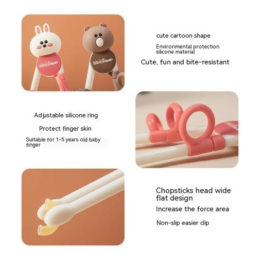 Fun Animal Cartoon Character Chopsticks for Babies and Toddlers Three Finger Positioning for baby products Kids Dining - Image 4