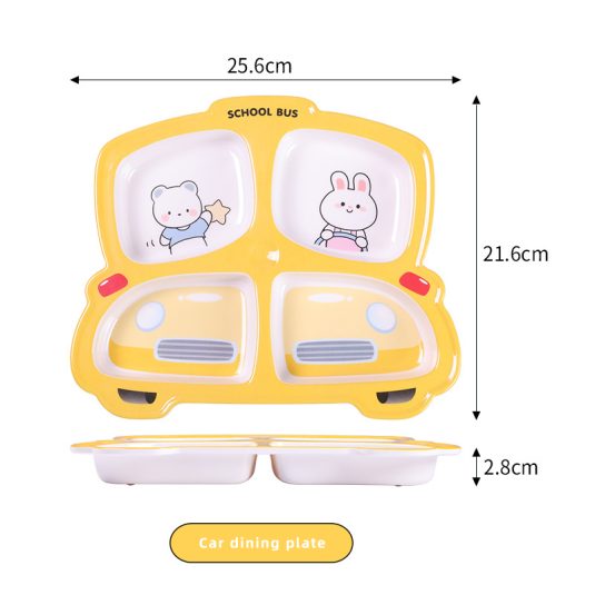 Durable Melamine Dinner Plate for baby products&Kids with Divided Compartments Safe Toddler Feeding Tableware Kindergarten - Image 7