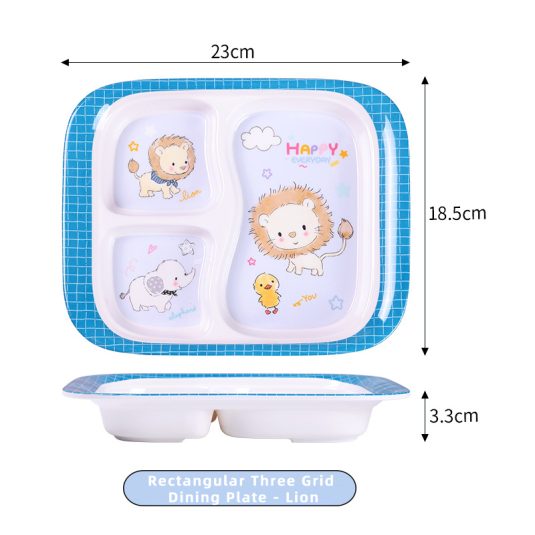 Durable Melamine Dinner Plate for baby products&Kids with Divided Compartments Safe Toddler Feeding Tableware Kindergarten - Image 6