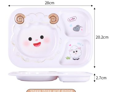 Durable Melamine Dinner Plate for baby products&Kids with Divided Compartments Safe Toddler Feeding Tableware Kindergarten