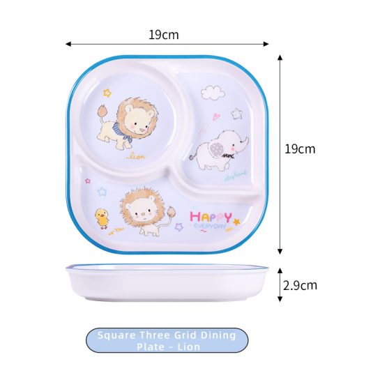 Durable Melamine Dinner Plate for baby products&Kids with Divided Compartments Safe Toddler Feeding Tableware Kindergarten - Image 2