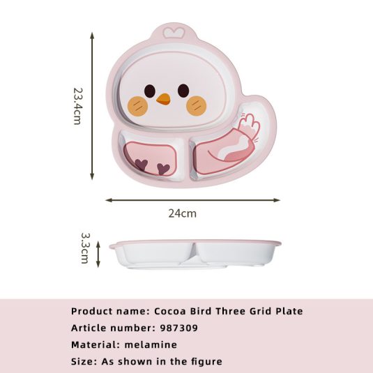 Melamine Cartoon-Design Dinner Plate for baby products Kids Divided Compartments Safe Toddler Feeding Tableware Kindergarten - Image 16