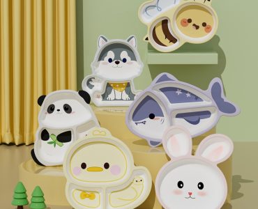 Melamine Cartoon-Design Dinner Plate for baby products Kids Divided Compartments Safe Toddler Feeding Tableware Kindergarten