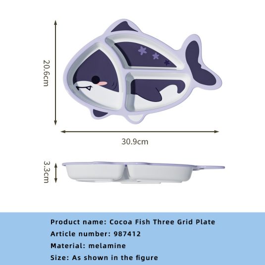 Melamine Cartoon-Design Dinner Plate for baby products Kids Divided Compartments Safe Toddler Feeding Tableware Kindergarten - Image 14