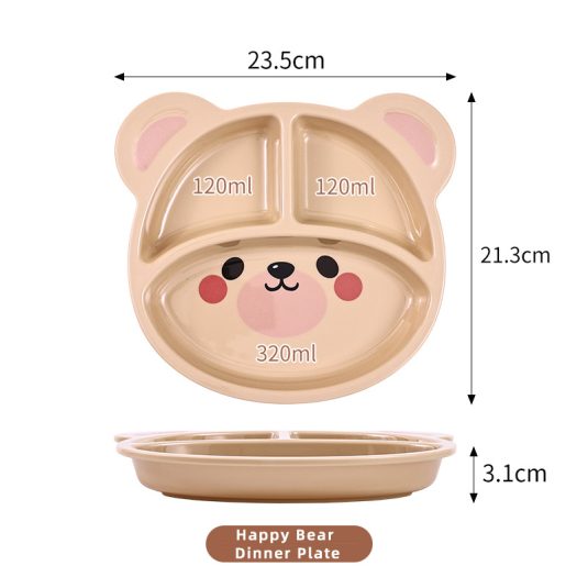 Melamine Cartoon-Design Dinner Plate for baby products Kids Divided Compartments Safe Toddler Feeding Tableware Kindergarten - Image 13