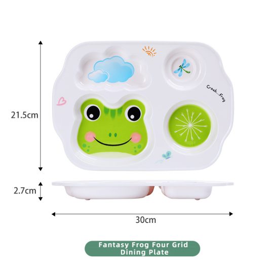 Melamine Cartoon-Design Dinner Plate for baby products Kids Divided Compartments Safe Toddler Feeding Tableware Kindergarten - Image 4