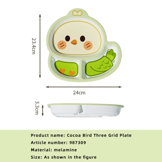 Melamine Cartoon-Design Dinner Plate for baby products Kids Divided Compartments Safe Toddler Feeding Tableware Kindergarten - Image 6