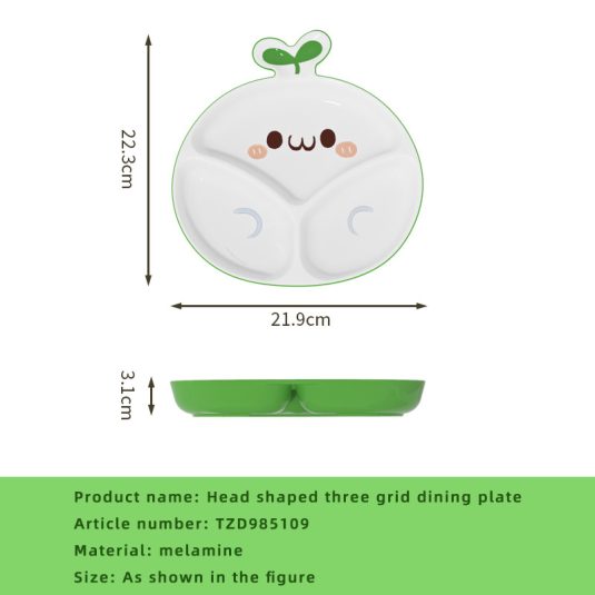 Melamine Cartoon-Design Dinner Plate for baby products Kids Divided Compartments Safe Toddler Feeding Tableware Kindergarten - Image 7