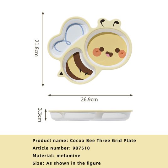 Melamine Cartoon-Design Dinner Plate for baby products Kids Divided Compartments Safe Toddler Feeding Tableware Kindergarten - Image 8