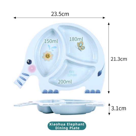 Melamine Cartoon-Design Dinner Plate for baby products Kids Divided Compartments Safe Toddler Feeding Tableware Kindergarten - Image 9
