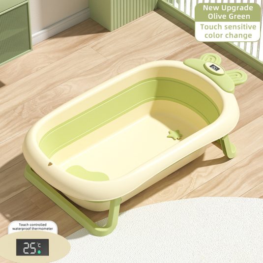 Large Plastic Baby Folding Bathtub for Newborn and Toddler for Sitting Lying for Household Use as Children's Supplies Toilet - Image 6