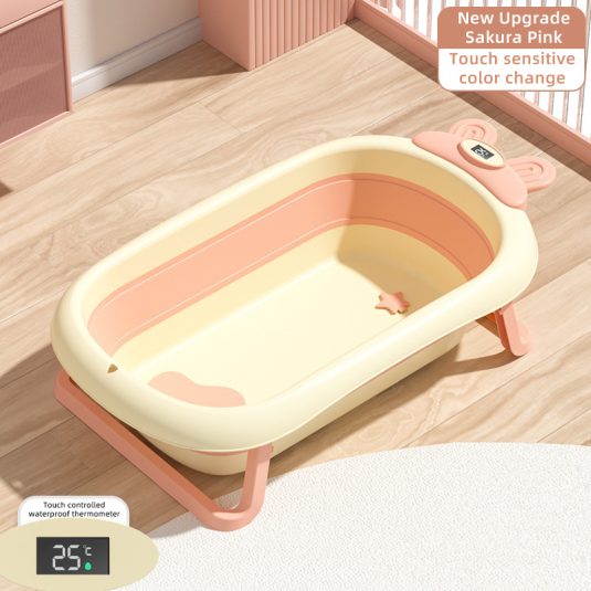 Large Plastic Baby Folding Bathtub for Newborn and Toddler for Sitting Lying for Household Use as Children's Supplies Toilet - Image 5