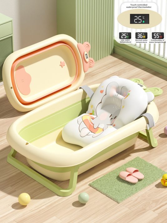 Large Plastic Baby Folding Bathtub for Newborn and Toddler for Sitting Lying for Household Use as Children's Supplies Toilet - Image 10