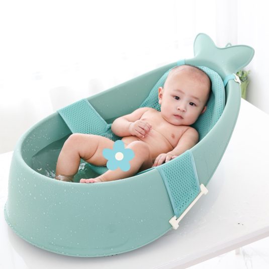 Baby bath bucket Bathtub with Mesh Pocket for Newborn Children Sitting Lying down Bathing Basin baby things products Supplies - Image 4