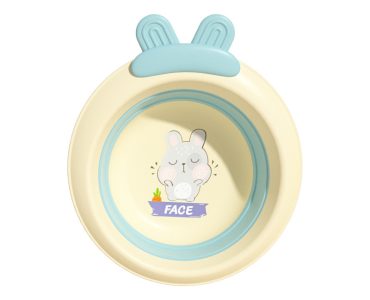 Newborn Baby Washbasin Set Cartoon Rabbit Shape Plastic Folding Toilet Washing Footbath for Household Use Children's Products