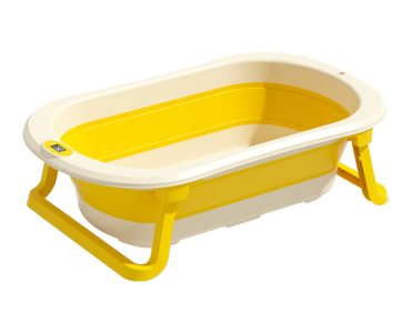 Large Folding Plastic Baby Bathtub for Newborn Toddler for Sitting Lying for Household Use as Children's Bathroom Essentials