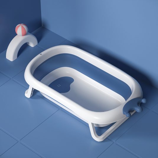 Large Plastic Baby Folding Bathtub Set Crown Newborn and Toddler for Sitting Lying for Household Use Children's Supplies Toilet - Image 8