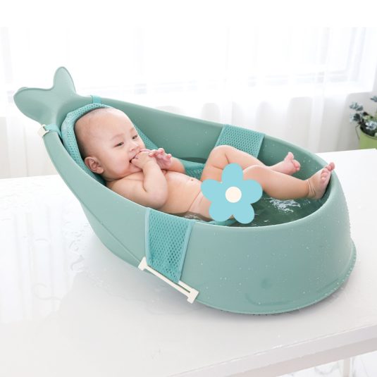 Baby bath bucket Bathtub with Mesh Pocket for Newborn Children Sitting Lying down Bathing Basin baby things products Supplies - Image 2