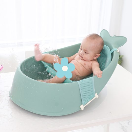 Baby bath bucket Bathtub with Mesh Pocket for Newborn Children Sitting Lying down Bathing Basin baby things products Supplies - Image 3