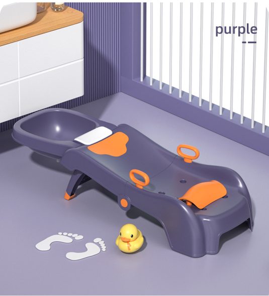 Children's Cartoon Shampoo Chair Non-Wet Foldable baby Hair Washing Artifact for seating bath time fun in bathtub bucket - Image 6