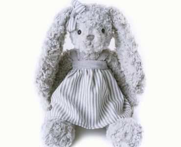 New Dressed Grey Rabbit Twisted Plush Toy Soothing Doll for Children and Girls Ages 1 to 13 years old Soft and Comfortable