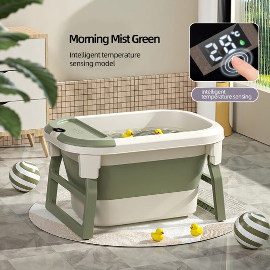 Large Foldable Plastic Baby Bath Tub Newborn Infant Bathing and Swimming Bucket with Sitting and Lying Bath Seat for Children - Image 10