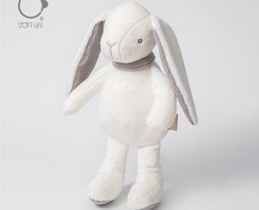 Unisex Soft Cartoon Plush Toy White Rabbit Doll for Children Sleeping Companion from 0 to 13 Years for Birthday Gifts