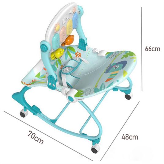 Multifunctional Newborn Baby Lounge Chair Puzzle Music Lighting Sliding Piano Rocking for Soothing Bouncers & Jumpers Plastic - Image 4