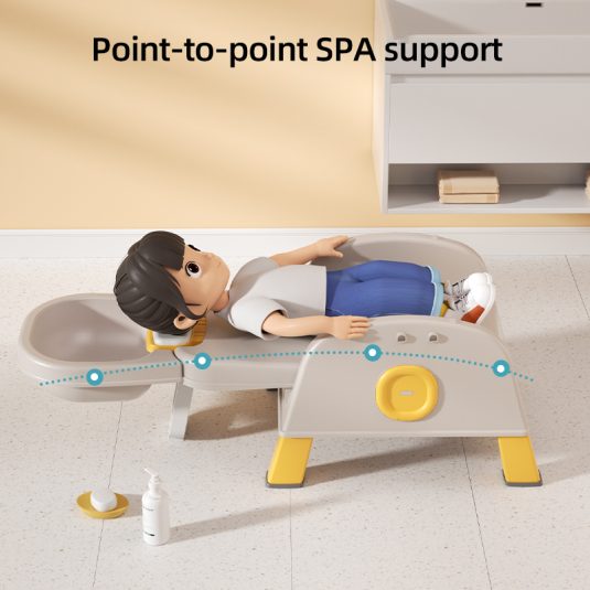 Children's Plastic Multifunctional Shampoo Chair for Home Bathing Needs Foldable Baby Home Hair Washing and Dining Chair - Image 5