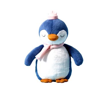 Unisex Blue Cute Penguin Soft Plush Toy New Cartoon Style Sleeping Companion Doll for 0 to 24 Months for Baby's Birthday Gift