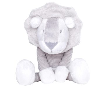 New Grey Lion Plush Toy for Children Unisex Soft Cartoon Style for Soothing and Sleeping with Birthday Gift Ages 0 to 24 Months