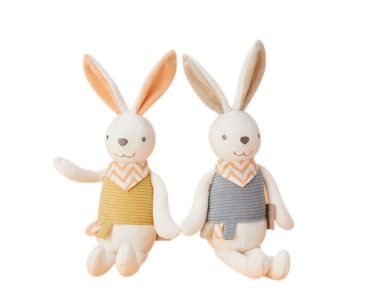 Unisex Yellow and Green Rabbit Plush Toy Soft Home Decoration Doll Comfort Companion for Children Birthday Gift