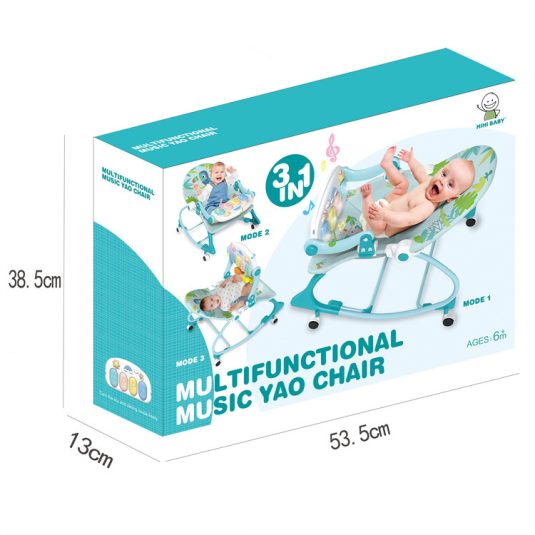 Multifunctional Newborn Baby Lounge Chair Puzzle Music Lighting Sliding Piano Rocking for Soothing Bouncers & Jumpers Plastic - Image 5