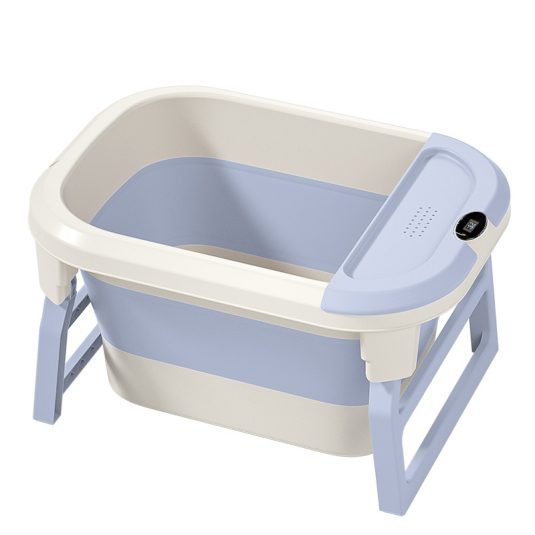 Large Foldable Plastic Baby Bath Tub Newborn Infant Bathing and Swimming Bucket with Sitting and Lying Bath Seat for Children