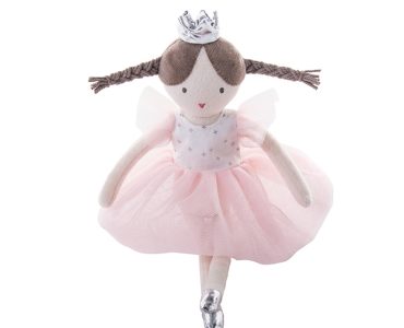 Cute Pink Ballet Girl Plush Toy Princess Dress Doll for Baby Girls Age 0 to 24 Months Birthday Gift