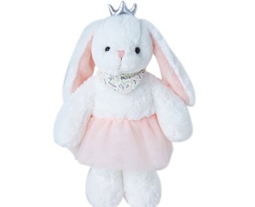 Cartoon Style Rabbit Soothing Doll with Long Ears Pink Yarn Skirt Plush Toy for Girls Sleeping Doll Children's Birthday Gift