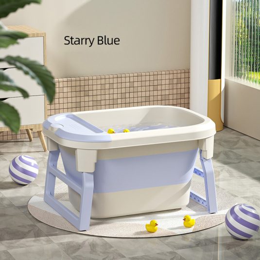 Large Foldable Plastic Baby Bath Tub Newborn Infant Bathing and Swimming Bucket with Sitting and Lying Bath Seat for Children - Image 6