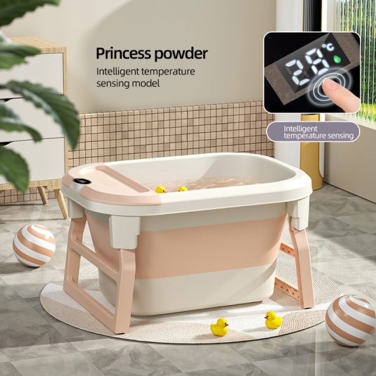 Large Foldable Plastic Baby Bath Tub Newborn Infant Bathing and Swimming Bucket with Sitting and Lying Bath Seat for Children - Image 9