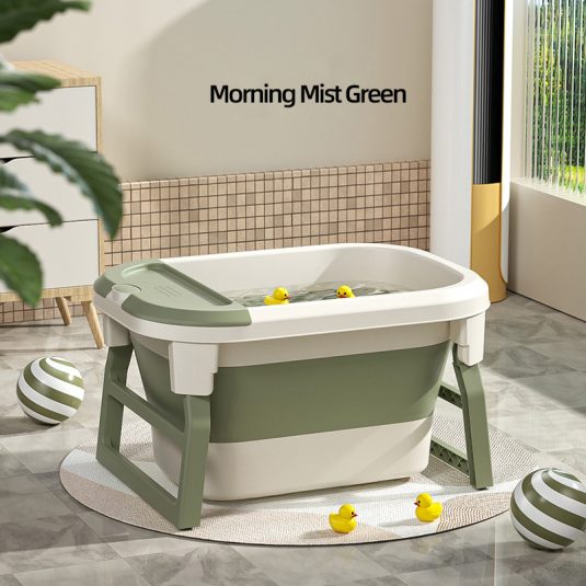 Large Foldable Plastic Baby Bath Tub Newborn Infant Bathing and Swimming Bucket with Sitting and Lying Bath Seat for Children - Image 11